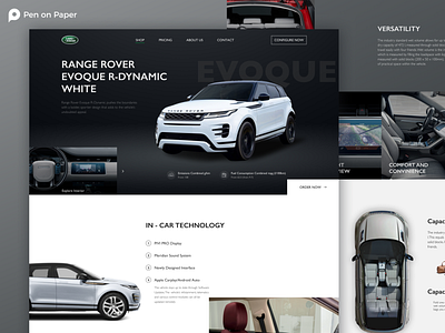 LandRover Website Concept 3d app branding design evoque illustration landrover logo penonpaper rangerover ui ui design ui ux uidesign webpage website