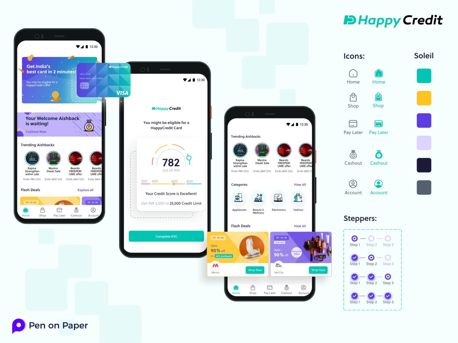 UI Style Guide for HappyCredit by Pen On Paper Technologies on Dribbble