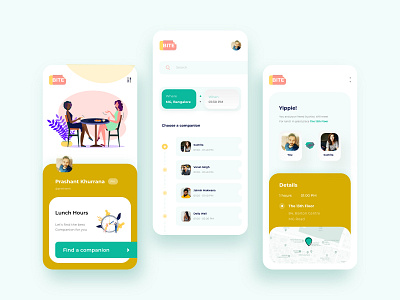 App for BITE (lunch) app app design design ergonomics human factors illustration penonpaper ui uidesign ux