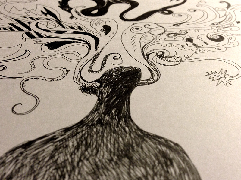 Creative horns Ink drawing by Siméon Artamonov on Dribbble