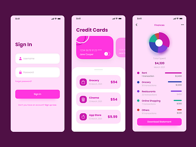 Easy Finance app design finance flat ui