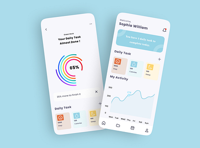 Daily Health app design flat graphic design health ui