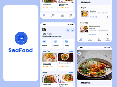 SeaFood Reservation Apps app branding cruise design flat food graphic design highway seafood ui