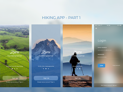 Hiking App - Part 1 app glassmorphism hiking hiking app ui