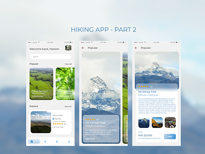 Hiking App - Part 2 all app design glassmorphism hiking hiking app