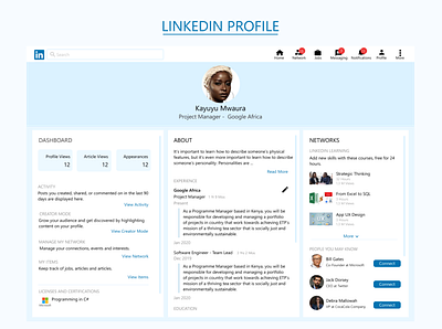 LinkedIn Profile Redesign dailyui design linkedin linkedinprofile profile profileui