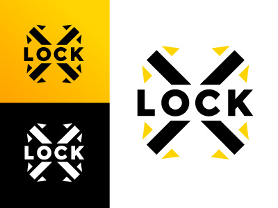 Lock-X balance geometric illustrator logo