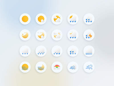 Weather Icon Set design icon icon design icon set rainbow sunny vector weather