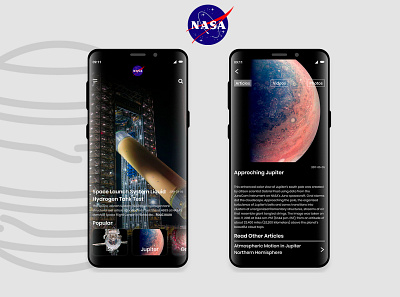 NASA Mobile App Design article black galaxy information mobile app nasa ui ui design ux