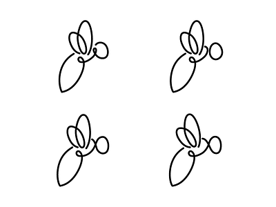 Linear Bee bee icon linear sketch