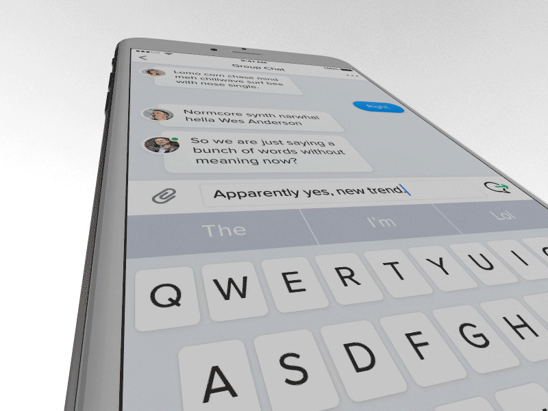 Group Chat & Refreshed Keyboard animation app c4d chat icon ios iphone keyboard messaging app ui ux