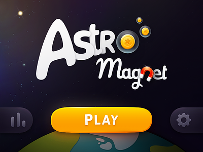 Astro Magnet button coin game illustration ios logo play star ui