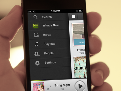 Spotify for iPhone (with moving gif) animation app design gif green icon iphone logo music rdio spotify ui ux