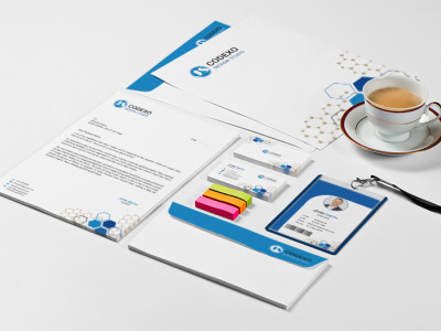 stationary Design blue branding business card corporate creative design design illustration modern official professional