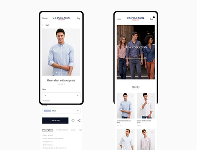 U.S.Polo Assn Mobile animation app design minimal typography ui ux
