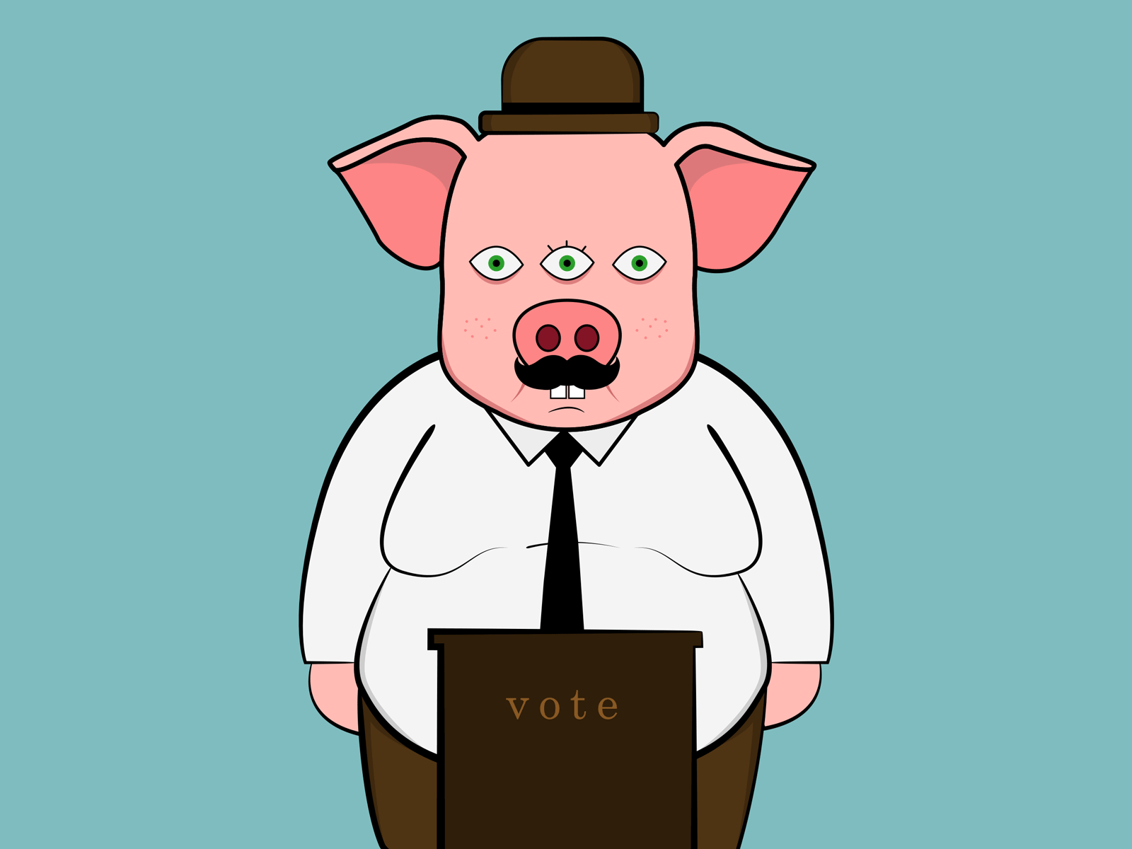 vote for animal animal illustration animals animation character character design creative design digital art elections funny gif graphic illustration orwell pig politics vector vote web