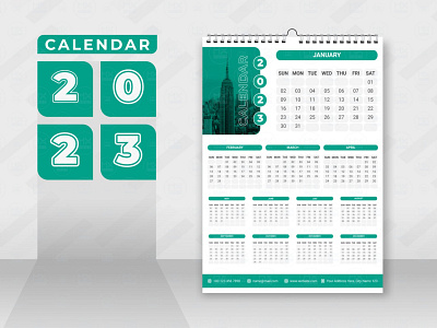 This is a wall calendar design for the year 2023 3d branding clendar corporate creative design graphic design illustration logo modern design templete ui vactor