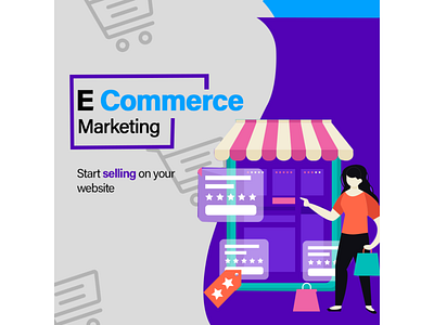 e commerce marketing animation design flat illustration web