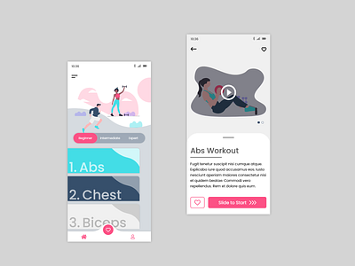 Fitness App design illustration ui ux vector