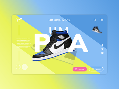 Shoe homepage design flat illustration