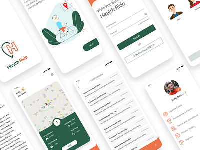 Health Ride UI design illustration uidesign
