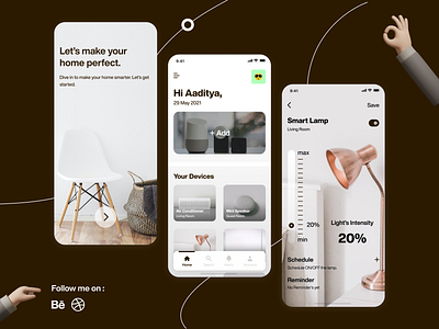 Smart Home App 3d app concept minimal uidesign ux design