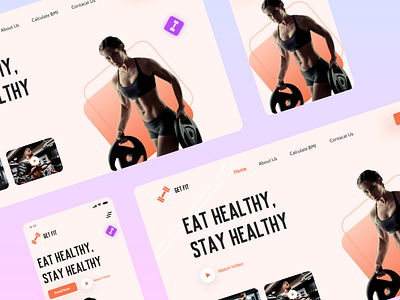 GET FIT Fitness 3d app branding ui web