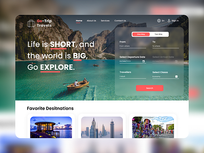 Travel Website - Header design logo minimal ui ux