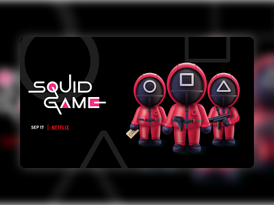 Squid Game Poster Design Concept 3d poster ui