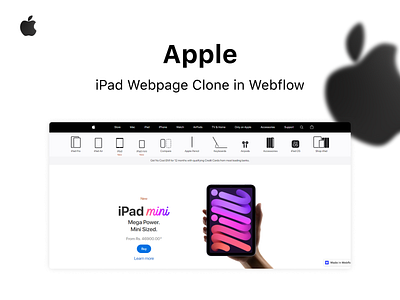 Apple iPad Webpage in Webflow apple ipad web web design webflow website