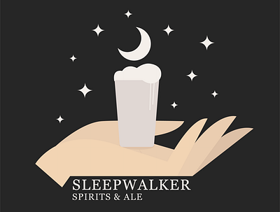Sleepwalker Logo bar logo moon stars whimsical