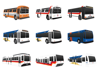 TriMet vehicle illustrations illustration vector