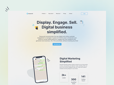 Landing page EasySocial