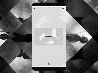 Personal Portfolio - Mobile black and white minimal mobile noise swipe typography website