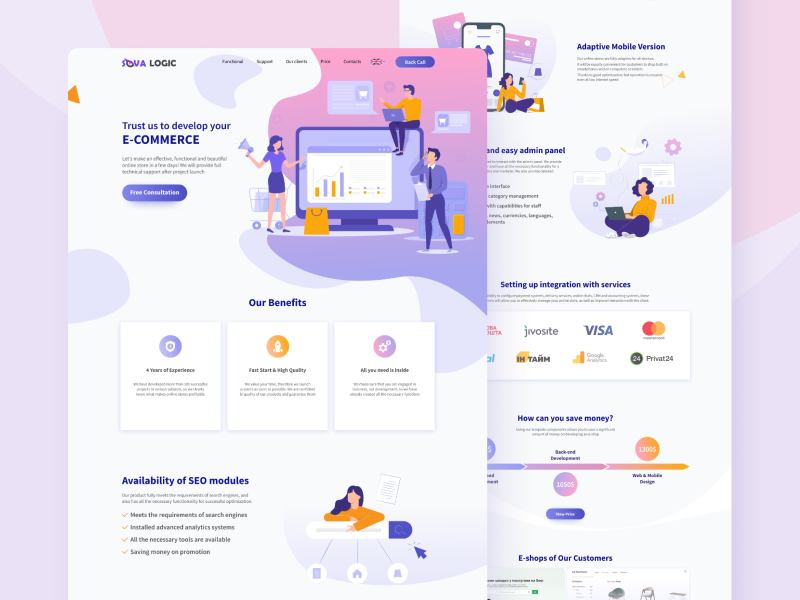 E-commerce Dev Agency by Kateryna Lekhner on Dribbble