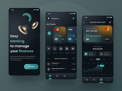 Banking service app concept abstract app bank banking card craphic finance infographic money ui
