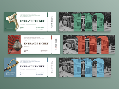 Museum Entrance Tickets Design branding graphic design history illustration marketing museum package design tickets