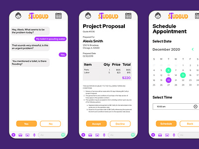 Studbud Wireframes