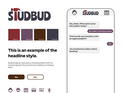 Studbud - Updated Style Tile brand design brand identity branding color color palette colors design styleguide styletile ui ui design uidesign user interface design userinterface