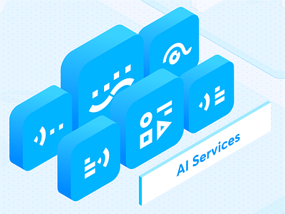Icons for Ai Services | BlueLeap 3d ai artificial intelligence blockchain bots iconography isometric machine learning minimal