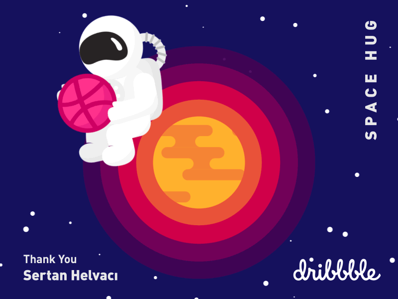 Space Hug animation astronaut awesome basketball best debut hello icon motion planet space stars