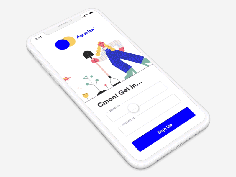 Agrarian animation blue dailyui illustration interface iphonex ui userinterface ux