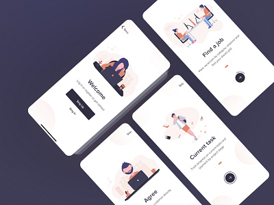 Online exchange app design flat minimal ui ux