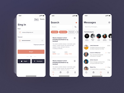 Online exchange app design flat minimal ui