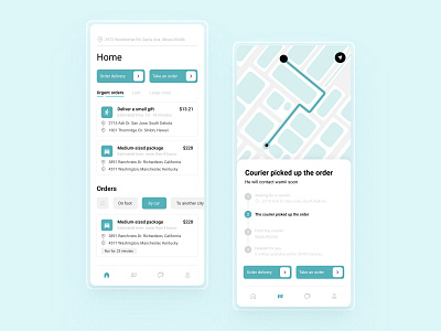 Delivery App app courier delivery design mobile ui ux