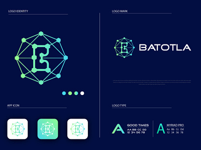 Batotla Tech Logo brand identity flat logo gradient logo logo and branding logo design minimal logo minimalist logo modern logo tech logo technology logo