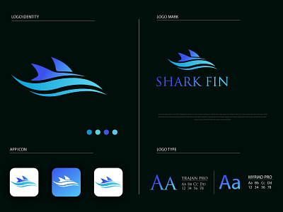 Shark Fin Logo! brand identity fin logo flat logo gradient logo logo and branding logo design minimal logo minimalist logo modern logo shark logo