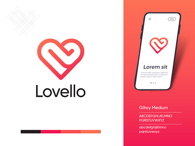 Lovello | Love logo design heart gradient logo heart logo logo logo inspiration logodesign love gradient logo love logo