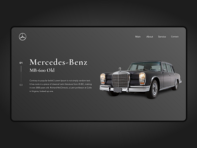 Mercedes Benz - Main Page branding car design flat illustrator mercedes photoshop sketch ui ux website
