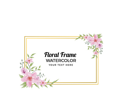 Watercolor Floral Frame Design